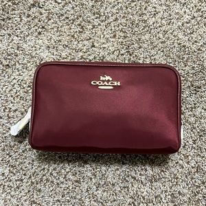 NWT Coach Burgundy Make Up Bag